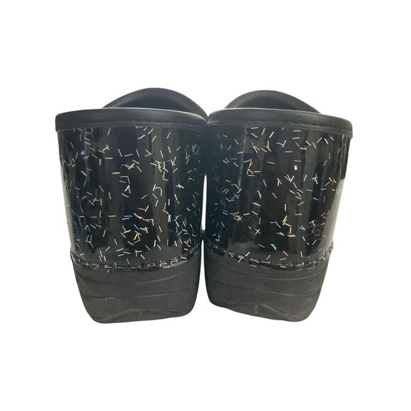 Dansko XP 2.0 Women's Size 40 (9-9.5) Black Sparkle Design Leather Clogs shoes - Picture 4 of 8